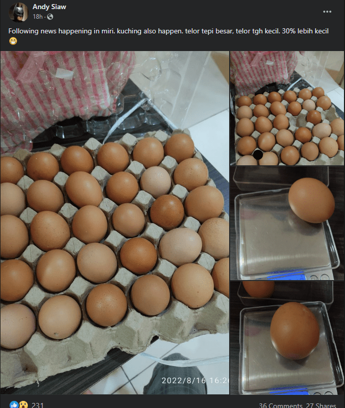 Telur Saiz A Dicampur Dengan Telur Kecil, Tular Pembeli Dakwa Ditipu Peniaga Di Miri Dan Kuching