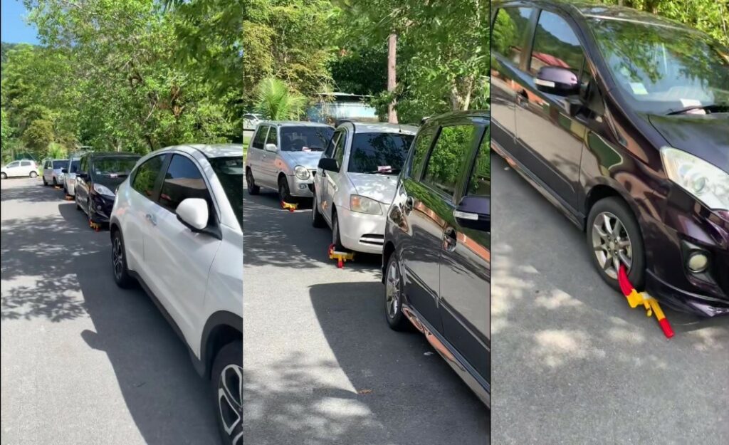 'Terbang Duit' - Kereta Bersusun Kena 'Clamp' Di Poli Kuching Raih Perhatian Netizen