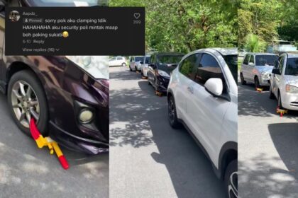'Terbang Duit', Kereta Bersusun Kena 'Clamp' Di Poli Kuching Ini Raih Perhatian Netizen