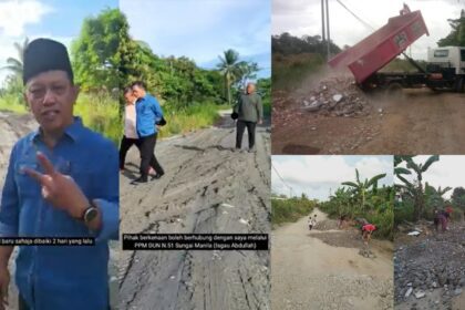 Tak Tahan Jalan Berlopak Teruk Di Sandakan, Penduduk Tampal Sendiri Tanpa Bantuan Kerajaan