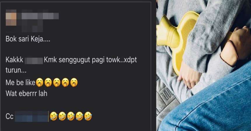 Wanita Ini Mohon Cuti Kerana Senggugut, Namun Disindir Majikan Di Media Sosial