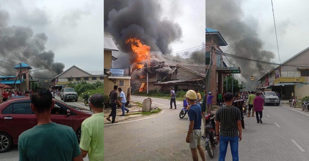 Dua Deret Kedai Ranap Dalam Kebakaran Pasar Lama Sebuyau