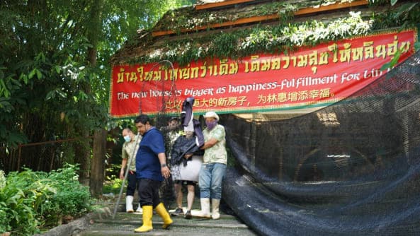 Lucu Penjaga Zoo Thailand Berpakaian Seperti Burung Unta Ditangkap