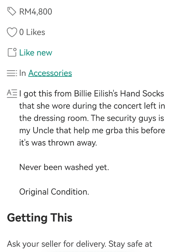 Netizen Terhibur Dengan Barangan 'Kepunyaan' Billie Eilish Dijual Online, Siap Ada Botol Air Bernilai RM1.2K