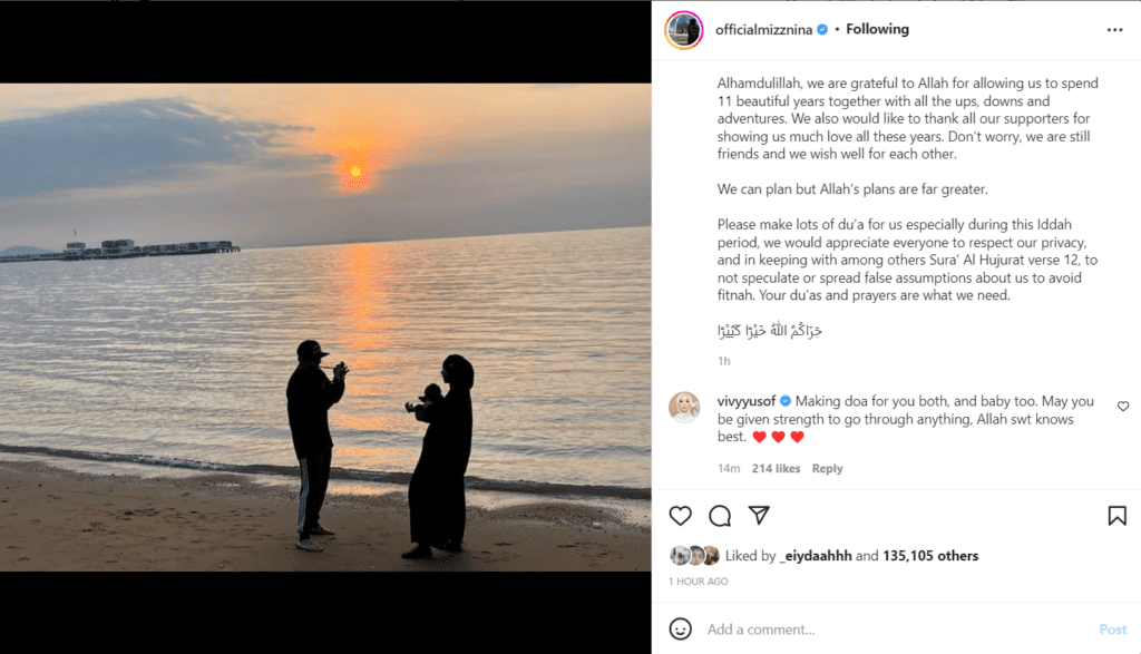 Noh Salleh dan Mizz Nina Sah Bercerai