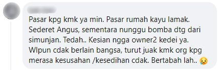 Dua Deret Kedai Ranap Dalam Kebakaran Pasar Lama Sebuyau