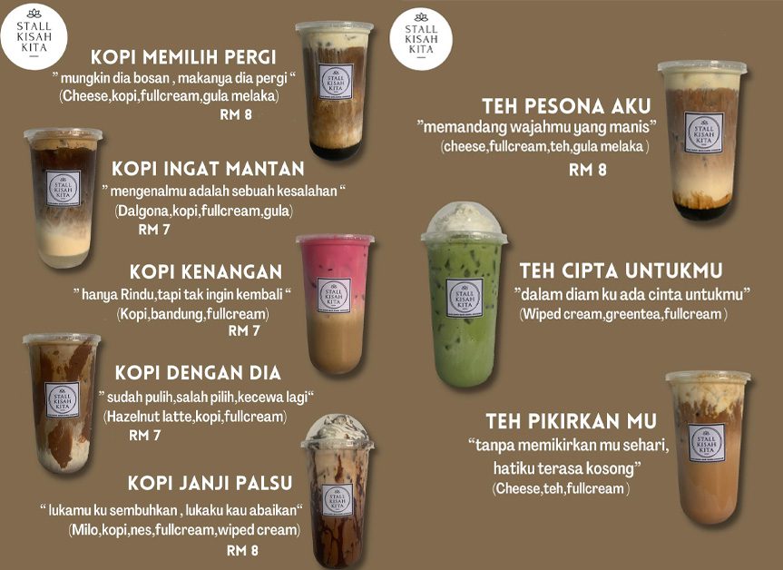 'Kopilih Aku Atau Dia', Nama Menu Minuman Stall Di Tawau Ini Cuit Hati Netizen