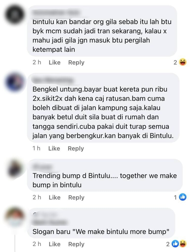 'Bintulu Darul Bump' Bonggol Jalan Di Bintulu Ini Undang Bahaya Sehingga Dikecam Netizen