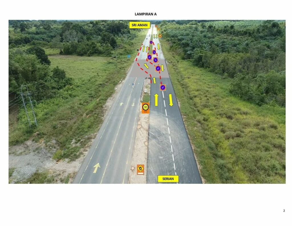Laluan Serian-Sri Aman Lebuhraya Pan Borneo Dibuka Mulai Hari Ini