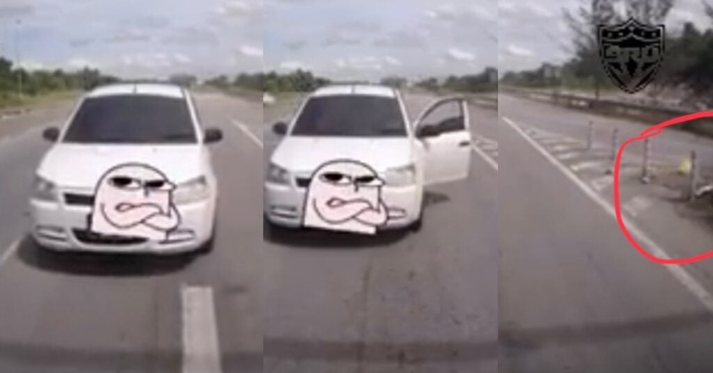 Rakaman Video Penumpang Saga Buang Sampah Tengah Jalan Ini Buat Netizen Bengang