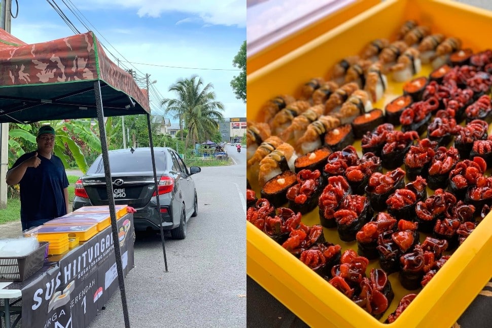 Ada Pelbagai Jenis Topping Yang Menarik, Lelaki Ini Jual Sushi Seringgit Sahaja Di Samarahan
