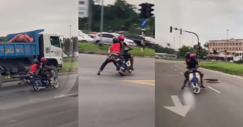 2 Lelaki Naik Motorsikal EX5 Bertempiaran Tak Tentu Hala Lepas Langgar Lari Di Pending