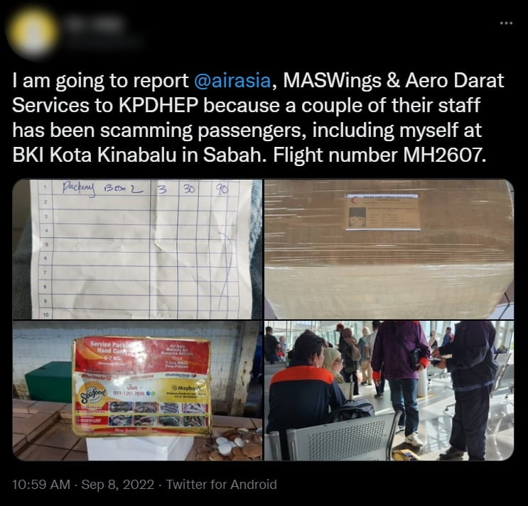 Disuruh Tukar Pembungkusan, Wanita Ini Dakwa Ditipu Staf MASWings Di Kota Kinabalu