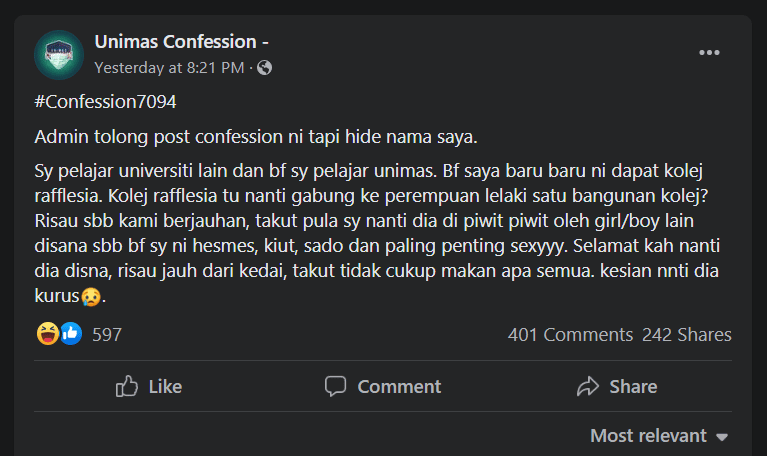 Risau BF 'Hesmes' Kena Kacau Di UNIMAS, Soalan Individu Ini Buat Netizen Meluat