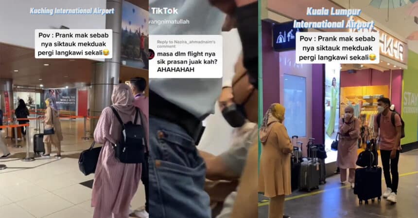 Lelaki Ini ‘Prank’ Hantar Ibu Bercuti Ke Langkawi, Reaksi Ibunya Pula Mencuit Hati Netizen