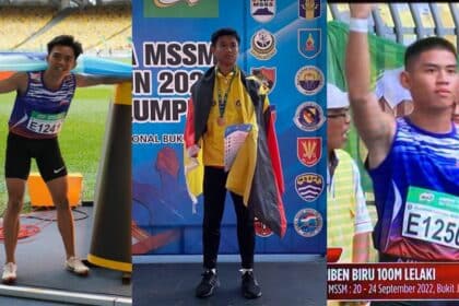 Atlet Borneo Sapu Bersih Acara Lari Pecut 100M MSSM 2022