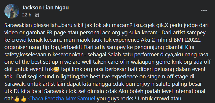 Tepis Dakwaan Buruk, Pemuzik Ini Kongsi Pengalaman Positif Di Borneo Music Festival 2022