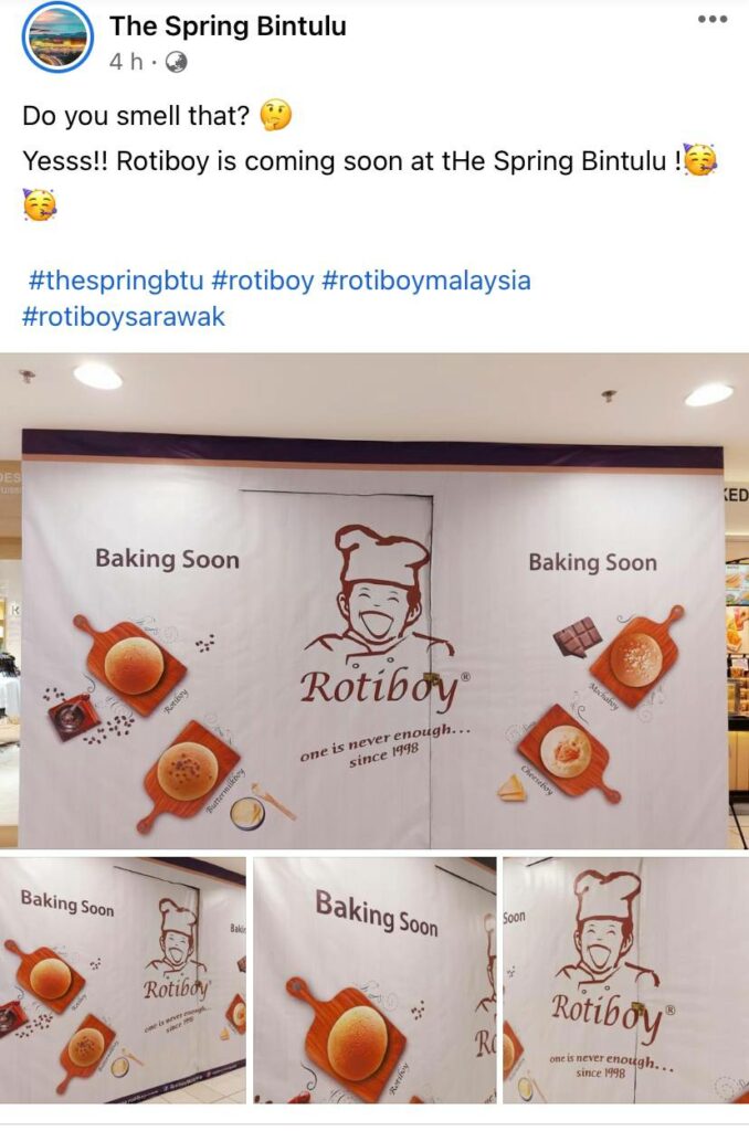 Berita Baik Untuk Warga Bintulu, Rotiboy Bakal Dibuka Di The Spring