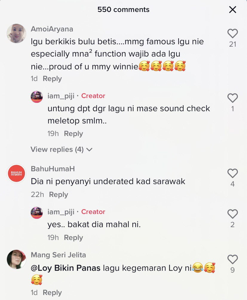 Netizen Di TikTok Teruja Winnie Albert Nyanyi Lagu 'Bekikis Bulu Betis' Di Pentas Meletop