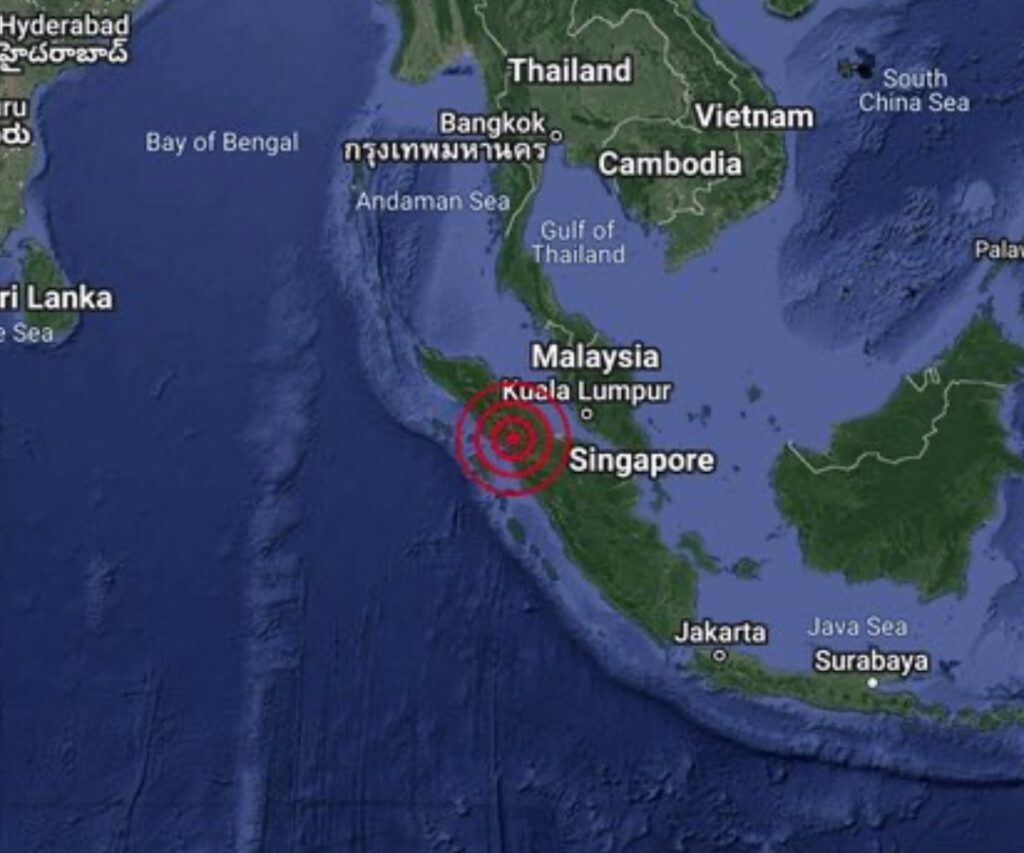 Gempa Bumi Sederhana Di Utara Sumatera Indonesia, Gegaran Terasa Hingga Ke Malaysia