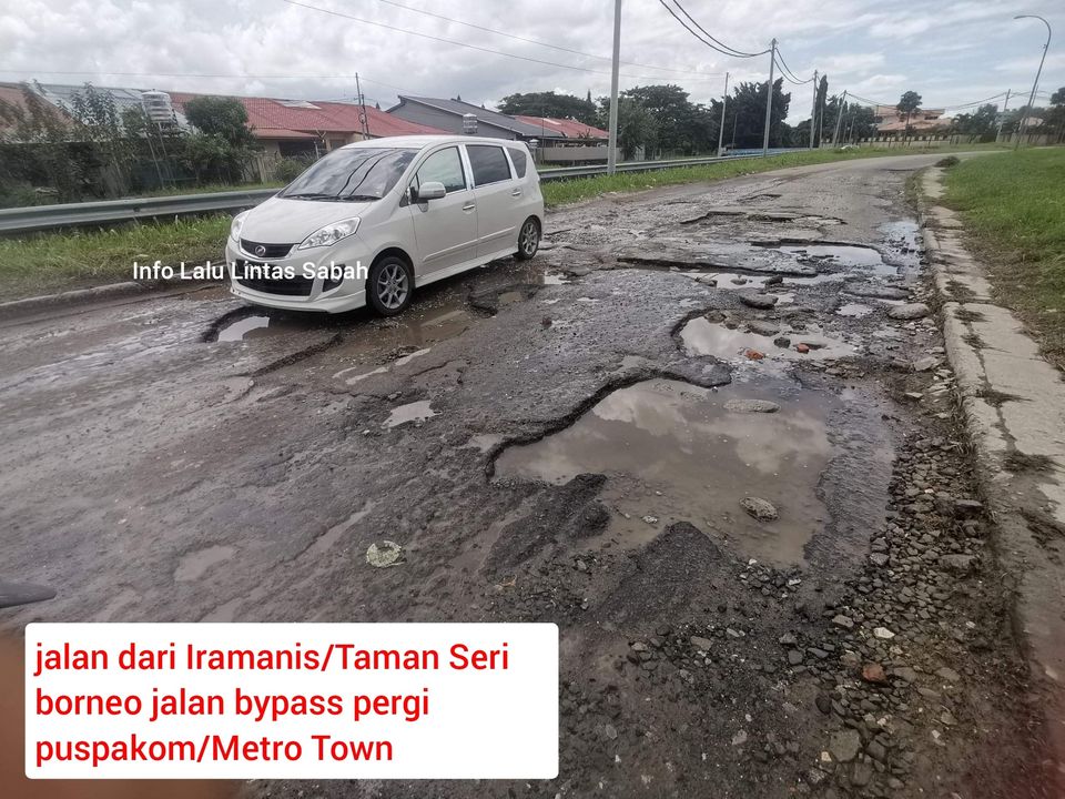 'Bagai Kena Bom', Kondisi Jalan Di Taman Seri Borneo Sabah Ini Amat Membimbangkan