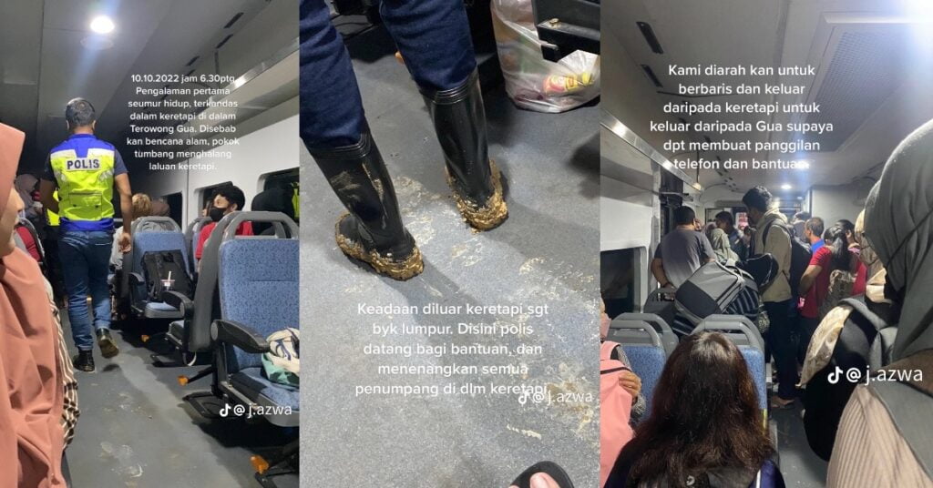 Penumpang Kongsi Pengalaman Di TikTok, Kandas Dalam Keretapi Di Sabah Akibat Tanah Runtuh