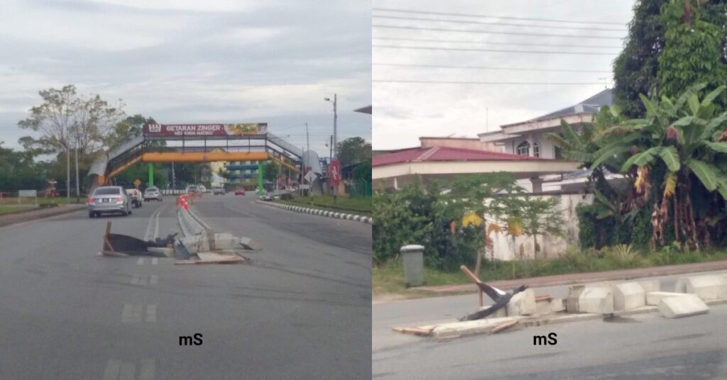 Sebuah Kereta Alza Kemalangan Di Sarikei Angkara Divider