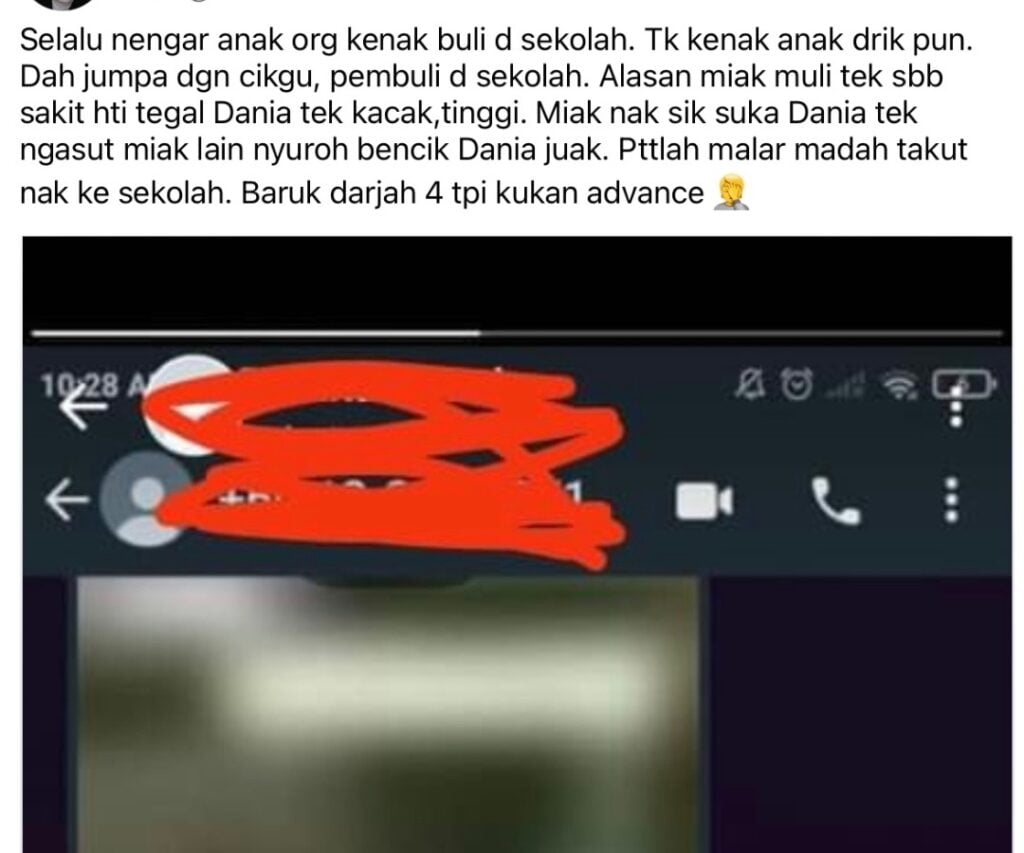Ayah Luah Rasa Terkejut Budak Darjah 4 Buli Anaknya Hanya Kerana Hasad Dengki