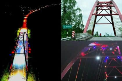 Tarikan Terbaharu Di Jambatan Merah Bintangor, Kini Dihiasi Dengan Warna Warni Lampu LED