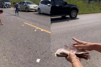Rezeki Datang Melayang, Pengguna Jalan Raya Bantu Kutip 'Duit Terbang' Berjumlah RM 12K
