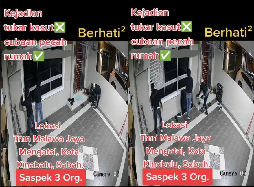 Cubaan Pecah Rumah Tak Jadi, Pencuri Rembat Kasut Sempat Dirakam CCTV Pemilik Di Sabah