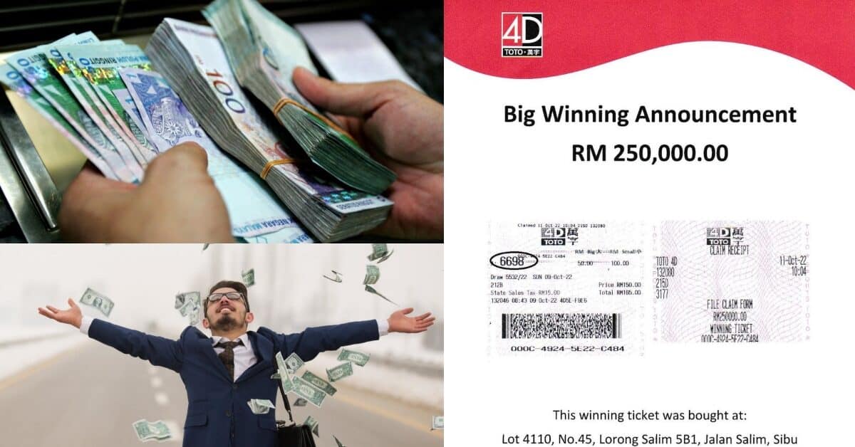 Dapat RM250K Sekelip Mata, Individu Dari Sibu Ini Bertuah Menang Hadiah Toto