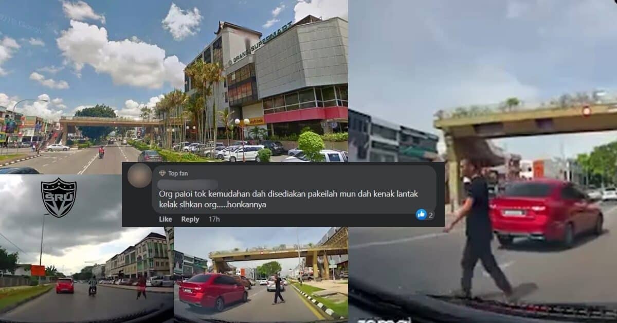 Degil Tak Nak Guna Jejantas, Aksi Selamba Pejalan Kaki Di Satok Ini Undang Reaksi Netizen