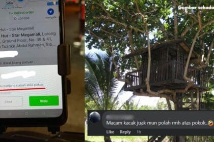 Hantar Makanan Ke Rumah Atas Pokok, Rider Terima Pesanan Di Sibu Ini Buat Netizen Geli Hati