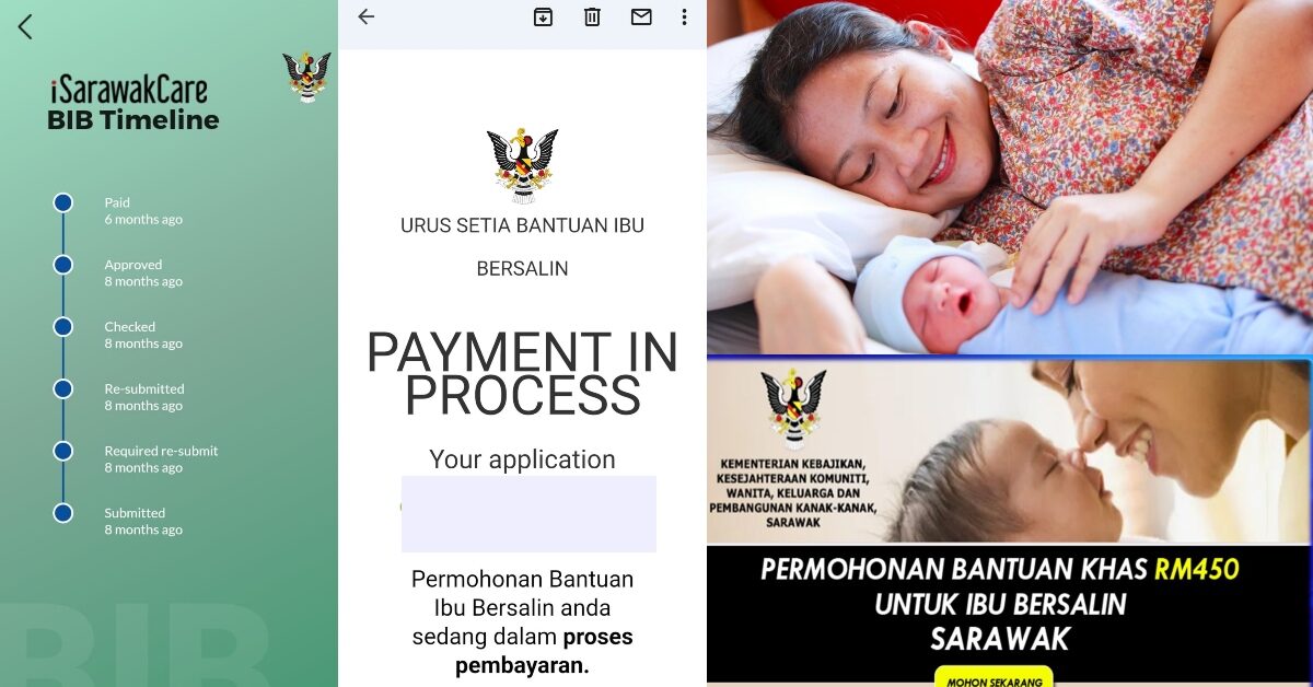 Ini Langkah Mudah Mohon Bantuan Ibu Bersalin Sarawak Bernilai RM 450