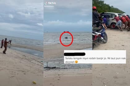 Buat Hal Lagi, Kali Ini 'King' Myvi Terkandas Di Tengah Laut