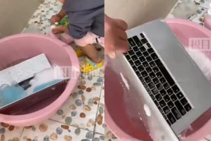 Niat Nak Tolong, Anak Lelaki Ini Cuci MacBook Selepas Mendengar Ia Ada 'Banyak Sampah'