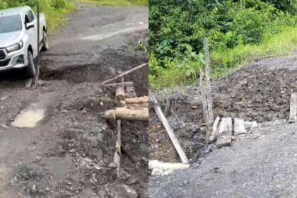 Khuatir Mampu Ragut Nyawa, Penduduk 'Seru' Baiki Jalan Rosak Di Long Aton Miri