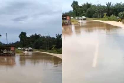 Laluan Dua Hala Di Ulu Sebauh Bintulu Terputus Akibat Banjir