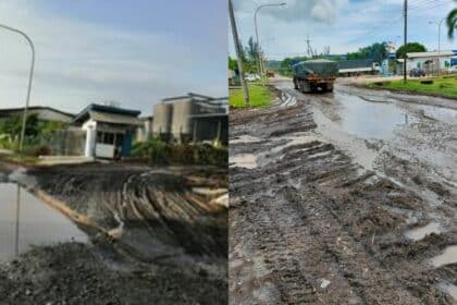 Netizen 'Minta' Baiki Jalan Rosak Teruk Dan Berlumpur Di Kidurong