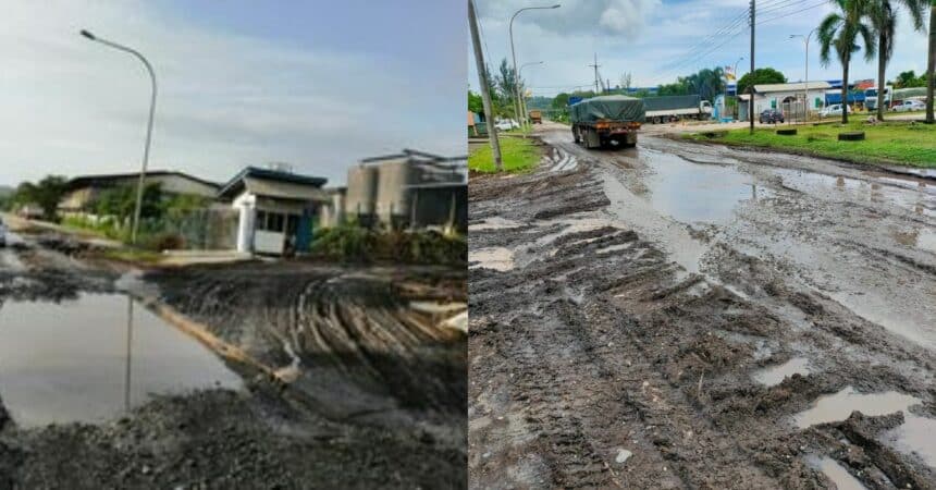 Netizen 'Minta' Baiki Jalan Rosak Teruk Dan Berlumpur Di Kidurong