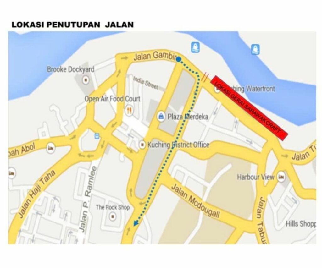 Penutupan Jalan Main Bazaar Bermula Malam Ini Hingga 7 November Sempena Persiapan Sarawak Regatta