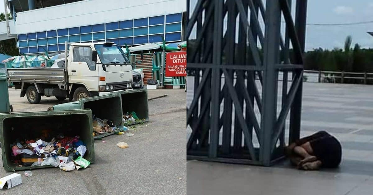 Gelandangan Di Bintulu Semakin Mengganas, Kali Ini Mengamuk Dan Tumbangkan Tong Sampah