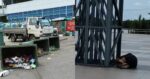 Gelandangan Di Bintulu Semakin Mengganas, Kali Ini Mengamuk Dan Tumbangkan Tong Sampah