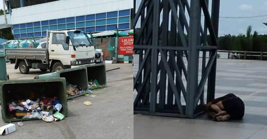 Gelandangan Di Bintulu Semakin Mengganas, Kali Ini Mengamuk Dan Tumbangkan Tong Sampah