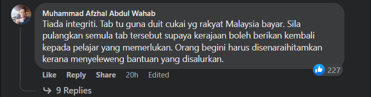 Sanggup Jual Tab Peranti Siswa Semata Untuk Beli Ipad, Pelajar Ini Dikecam Ramai