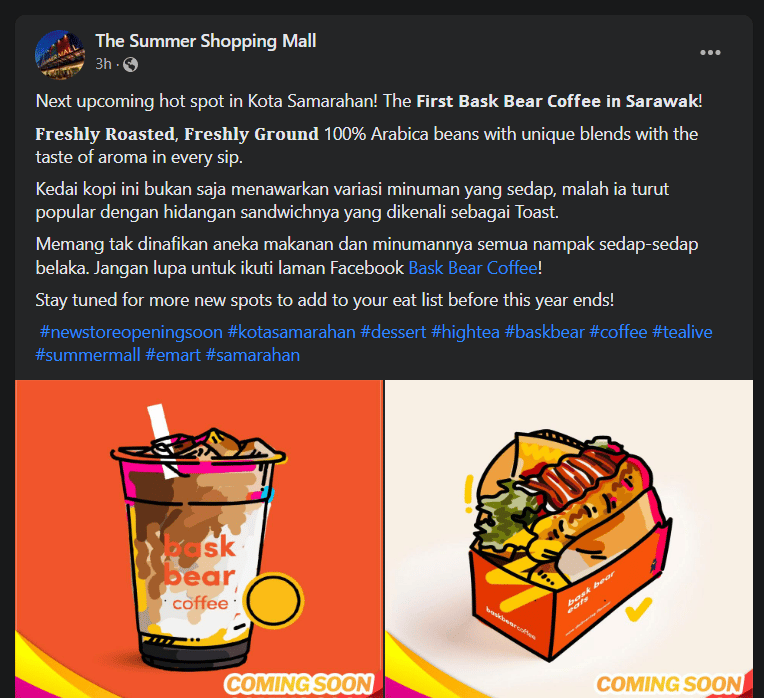 Setelah Tuk Tuk Dan Rotiboy, Bask Bear Coffee Juga Bakal Buka Cawangan Di Summer Mall