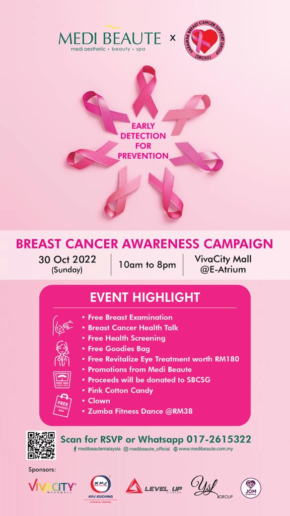 Pink Oktober, Kunjungi Kempen Kesedaran Kanser Payudara Di VivaCity Kuching Esok