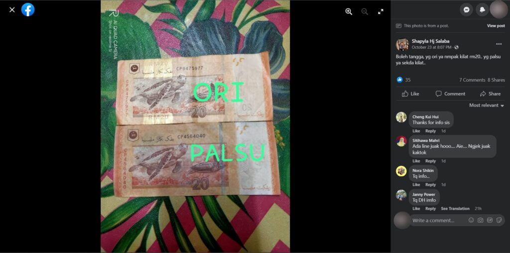 Tular Duit Palsu, Peniaga Dari Lundu Luah Rasa Sedih Dan Gesa Orang Ramai Untuk Berwaspada