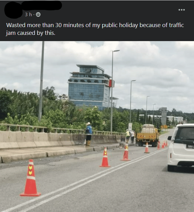 Mengadu Ada Kerja Jalan Raya Semasa Cuti Umum, Aduan Lelaki Ini Dikecam Netizen